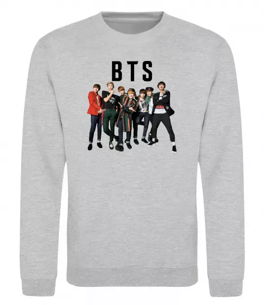 Свитшот BTS фото та назва Серый меланж фото