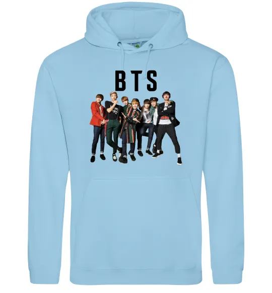 Женская толстовка (худи) BTS фото та назва Голубой фото