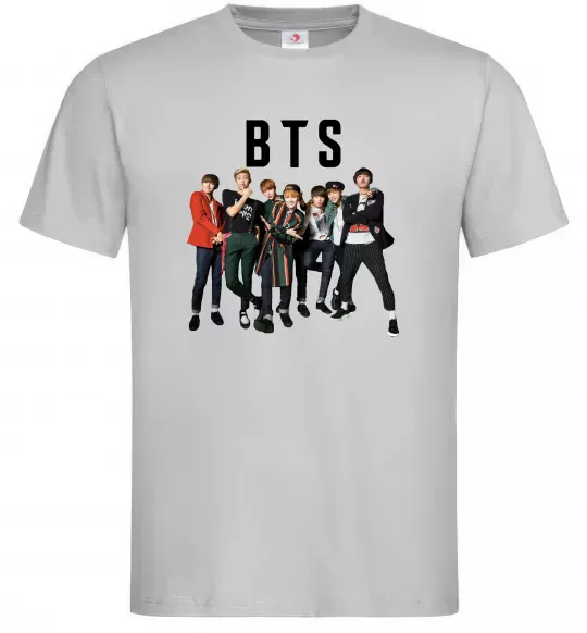 Мужская футболка BTS фото та назва Серый фото