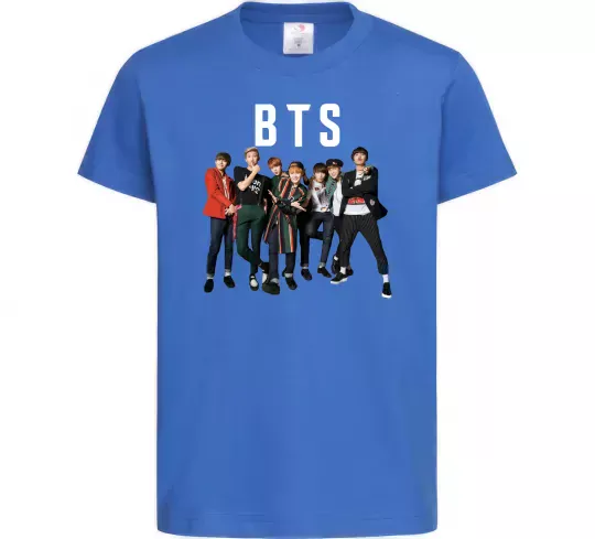 Детская футболка BTS фото та назва Ярко-синий фото