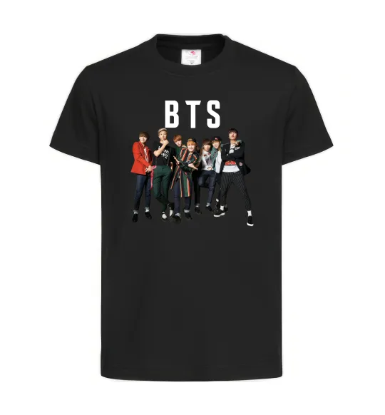 Дитяча футболка BTS фото та назва Чорний фото
