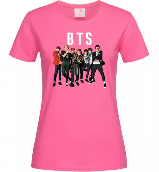 Жіноча футболка BTS фото та назва Яскраво-рожевий фото