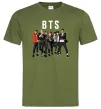 Мужская футболка BTS фото та назва Оливковый фото