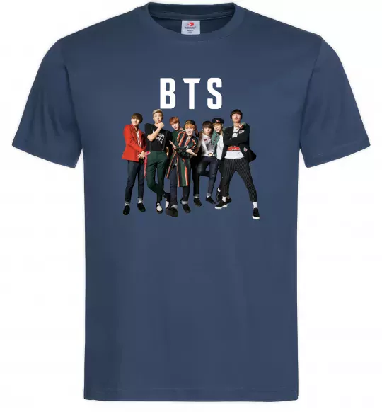Мужская футболка BTS фото та назва Темно-синий фото