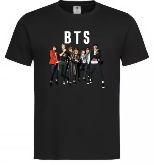 Мужская футболка BTS фото та назва Черный фото
