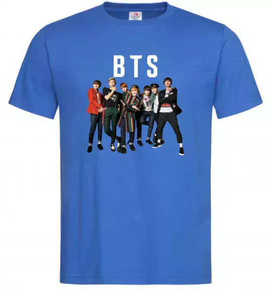 Мужская футболка BTS фото та назва Ярко-синий фото