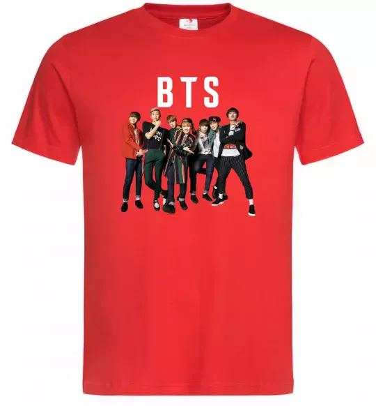 Мужская футболка BTS фото та назва Красный фото