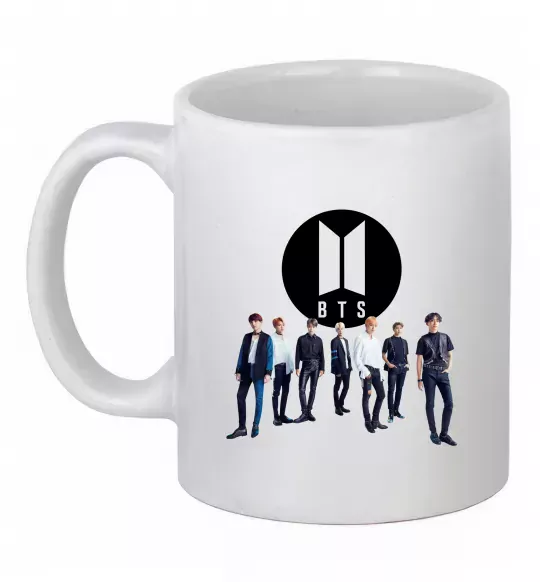 Чашка керамическая BTS лого та виконавці Белый фото