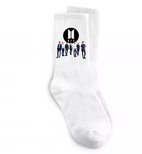 Шкарпетки BTS лого та виконавці Білий фото