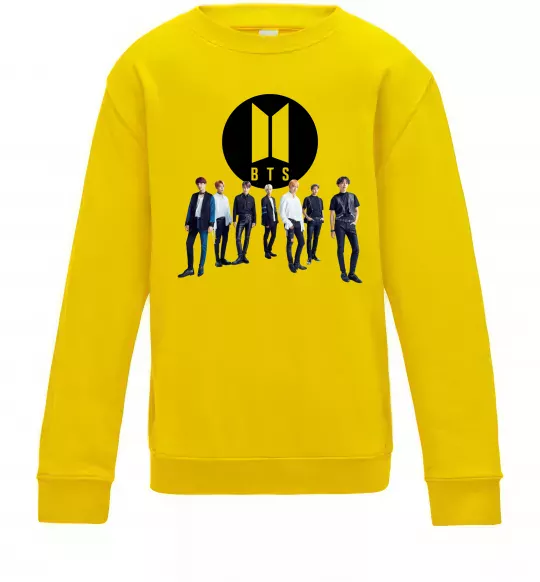 Детский Свитшот BTS лого та виконавці Солнечно желтый фото