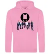 Жіноча толстовка (худі) BTS лого та виконавці Рожевий фото