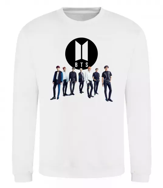 Світшот BTS лого та виконавці Білий фото
