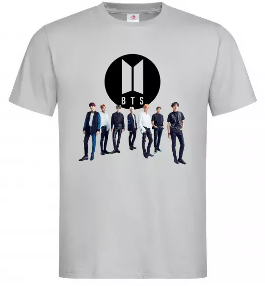 Мужская футболка BTS лого та виконавці Серый фото