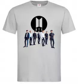 Мужская футболка BTS лого та виконавці Серый фото