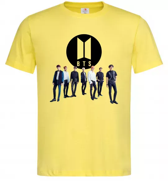 Мужская футболка BTS лого та виконавці Лимонный фото