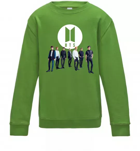 Детский Свитшот BTS лого та виконавці Лаймовый фото