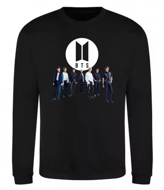 Світшот BTS лого та виконавці Чорний фото