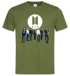 Мужская футболка BTS лого та виконавці Оливковый фото