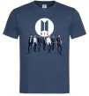 Мужская футболка BTS лого та виконавці Темно-синий фото