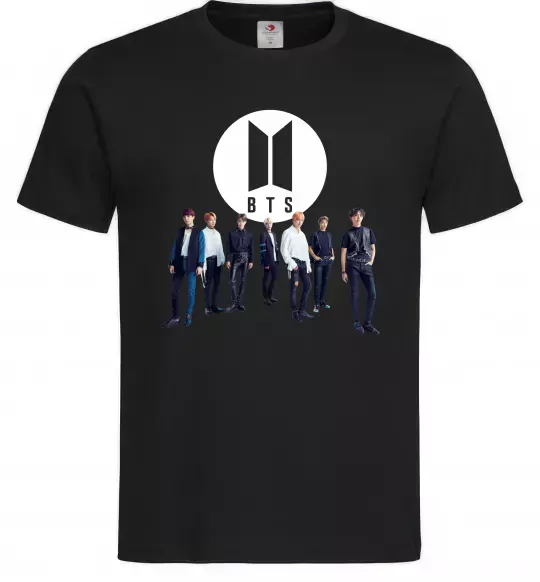 Мужская футболка BTS лого та виконавці Черный фото