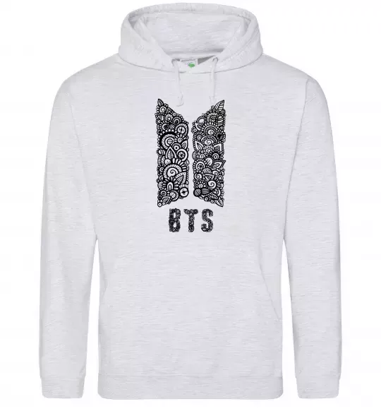 Чоловіча толстовка (худі) BTS візерунок Сірий меланж фото