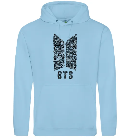 Мужская толстовка (худи) BTS візерунок Голубой фото