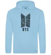 Мужская толстовка (худи) BTS візерунок Голубой фото