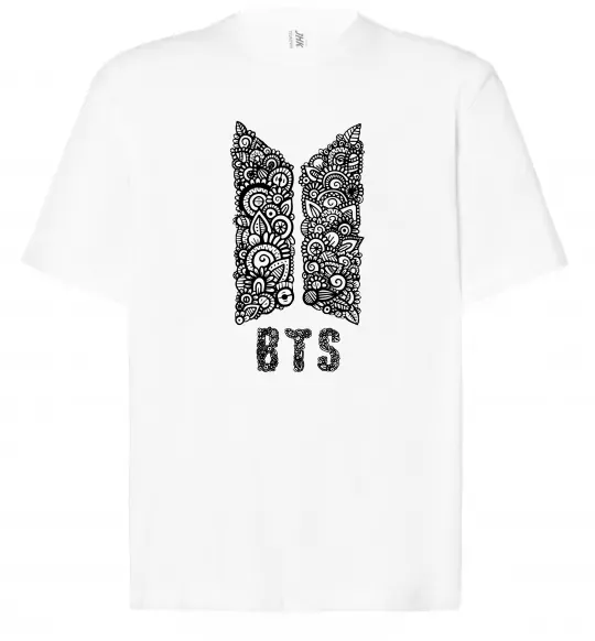 Футболка Оверсайз BTS візерунок Белый фото