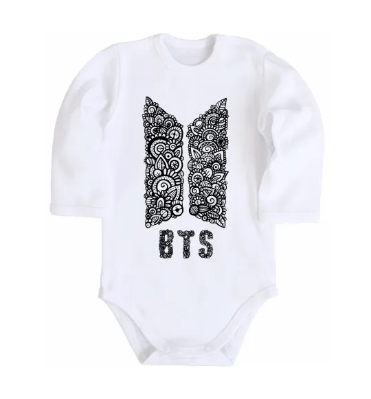 Дитячий бодік BTS візерунок Білий фото