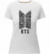 Женская премиум футболка BTS візерунок Белый фото