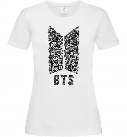 Жіноча футболка BTS візерунок Білий фото