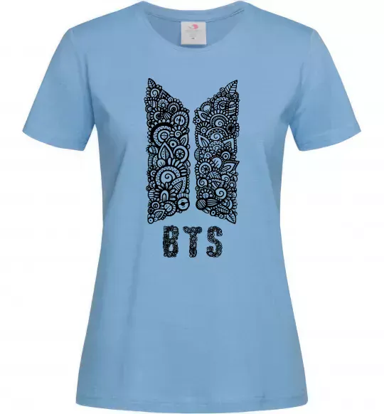 Жіноча футболка BTS візерунок Блакитний фото