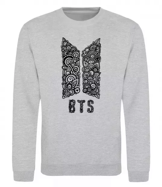Свитшот BTS візерунок Серый меланж фото