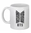 Чашка керамічна BTS візерунок Білий фото