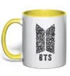 Чашка с цветной ручкой BTS візерунок Солнечно желтый фото