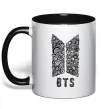 Чашка с цветной ручкой BTS візерунок Черный фото