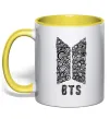 Чашка с цветной ручкой BTS візерунок Лимонный фото