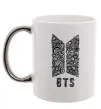 Чашка с цветной ручкой BTS візерунок Серебро фото