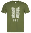 Мужская футболка BTS візерунок Оливковый фото