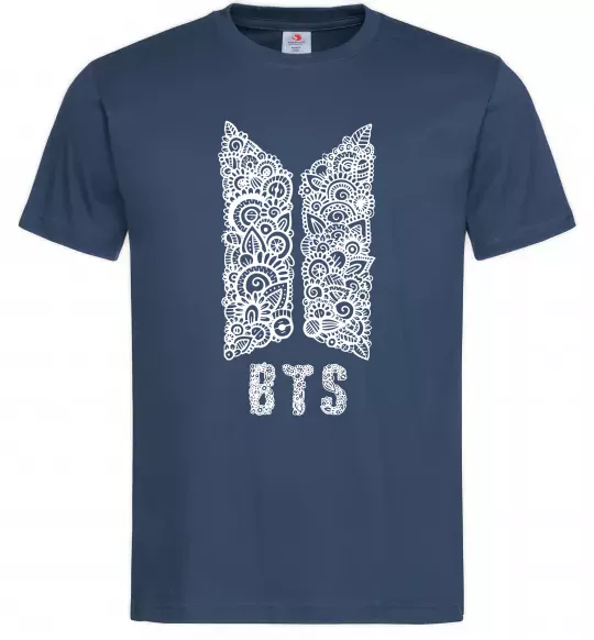 Мужская футболка BTS візерунок Темно-синий фото