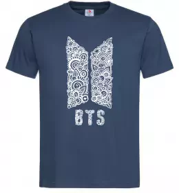 Мужская футболка BTS візерунок Темно-синий фото