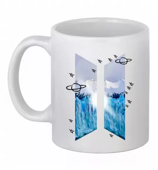 Чашка керамічна BTS малюнок Білий фото