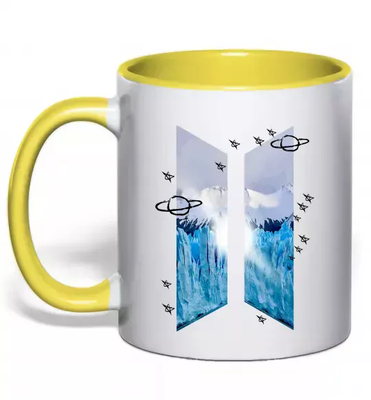 Чашка с цветной ручкой BTS малюнок Солнечно желтый фото