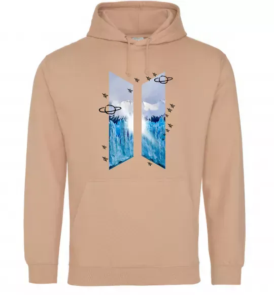 Мужская толстовка (худи) BTS малюнок Песочный фото