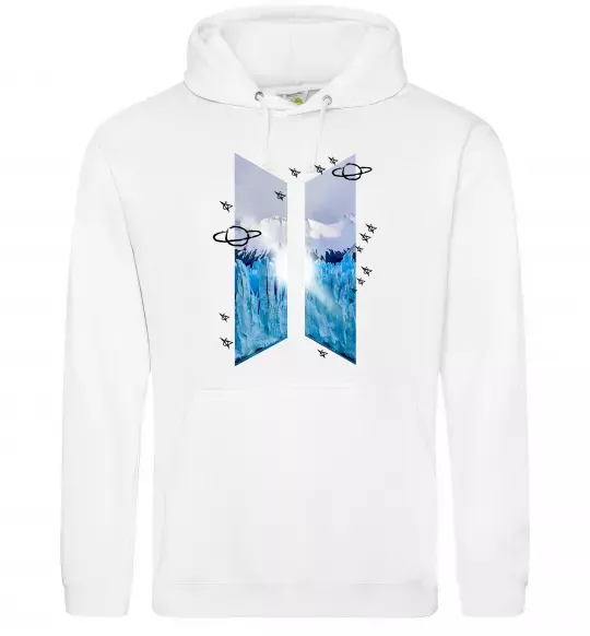 Женская толстовка (худи) BTS малюнок Белый фото