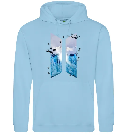 Жіноча толстовка (худі) BTS малюнок Блакитний фото