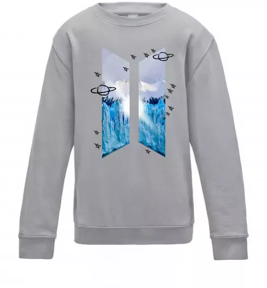 Дитячий світшот BTS малюнок Сірий меланж фото