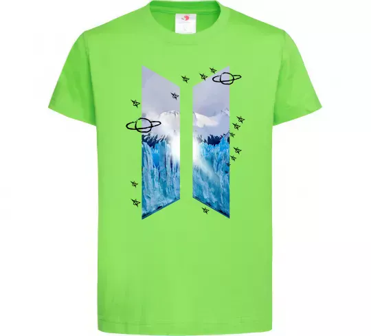 Детская футболка BTS малюнок Лаймовый фото