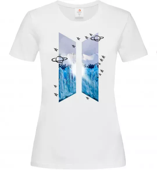 Жіноча футболка BTS малюнок Білий фото