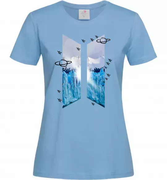 Жіноча футболка BTS малюнок Блакитний фото